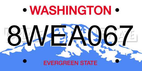 8WEA067 Washington License Plate