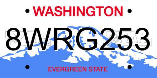 8WRG253 Washington License Plate