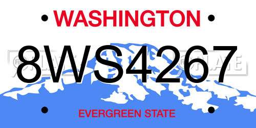 8WS4267 Washington License Plate