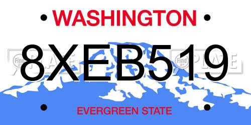 8XEB519 Washington License Plate