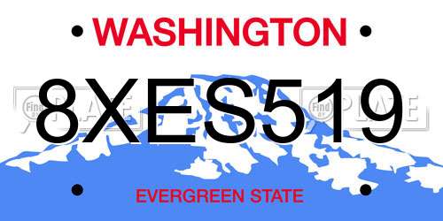 8XES519 Washington License Plate
