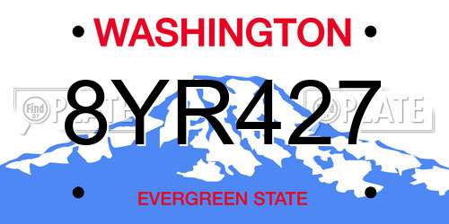 8YR427 Washington License Plate