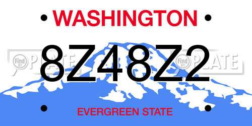 8Z48Z2 Washington License Plate