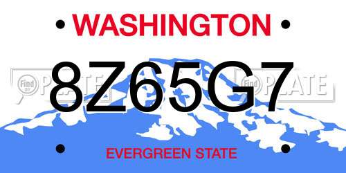 8Z65G7 Washington License Plate