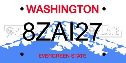 8ZAI27 Washington License Plate