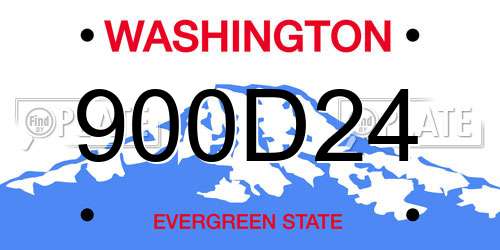 900D24 Washington License Plate