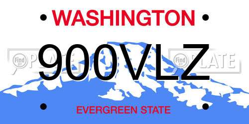 900VLZ Washington License Plate