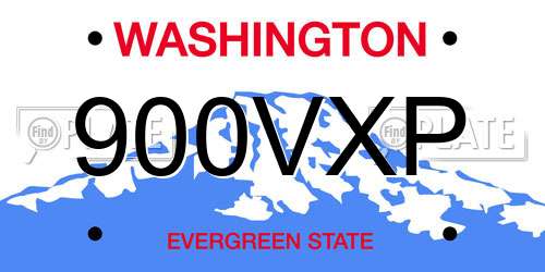 900VXP Washington License Plate