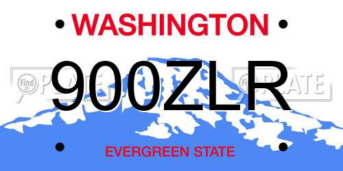 900ZLR Washington License Plate