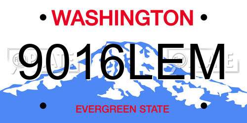 9016LEM Washington License Plate