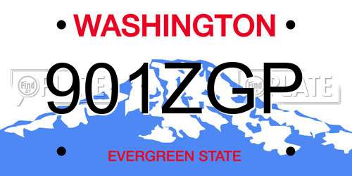 901ZGP Washington License Plate