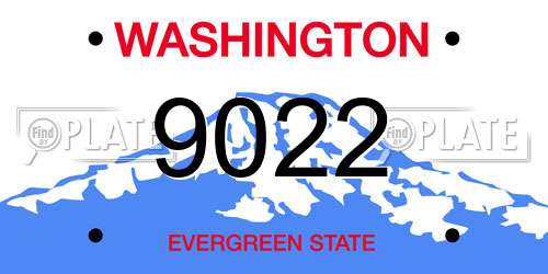 9022 Washington License Plate