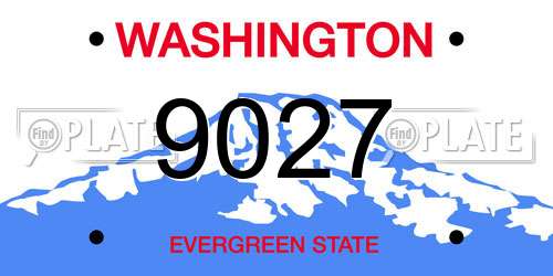 9027 Washington License Plate