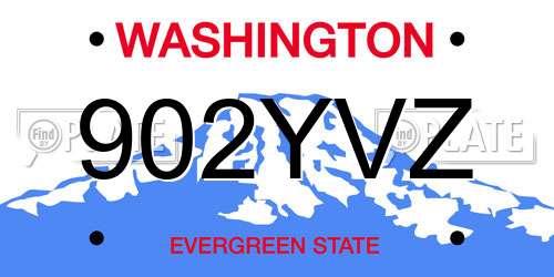 902YVZ Washington License Plate