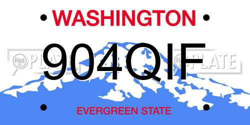 904QIF Washington License Plate