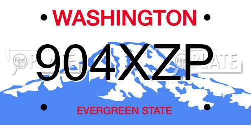904XZP Washington License Plate