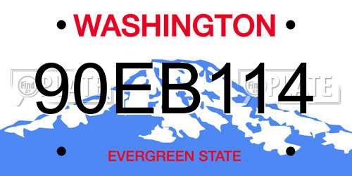 90EB114 Washington License Plate