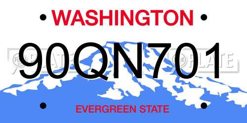 90QN701 Washington License Plate