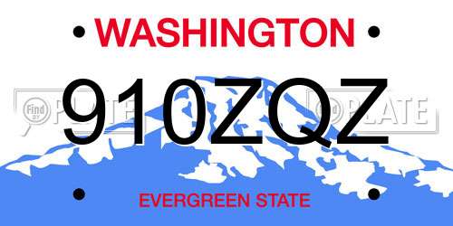 910ZQZ Washington License Plate