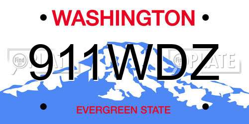 911WDZ Washington License Plate