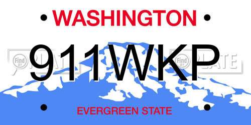 911WKP Washington License Plate