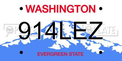 914LEZ Washington License Plate