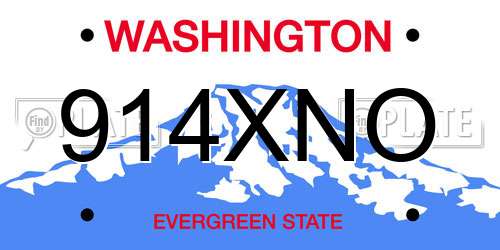 914XNO Washington License Plate