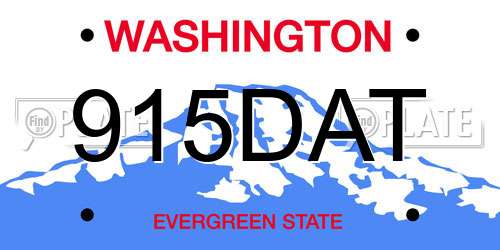915DAT Washington License Plate