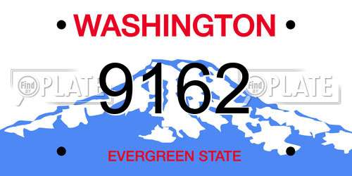 9162 Washington License Plate