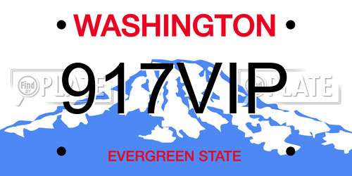 917VIP Washington License Plate