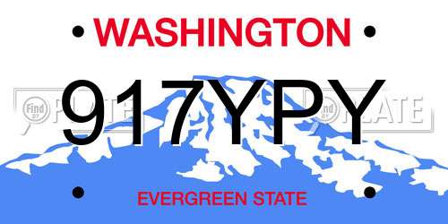 917YPY Washington License Plate
