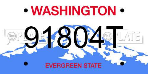 91804T Washington License Plate