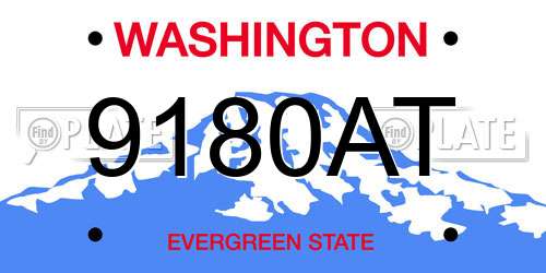 9180AT Washington License Plate