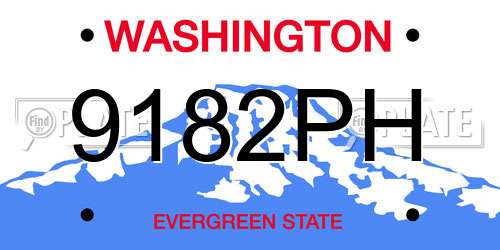 9182PH Washington License Plate