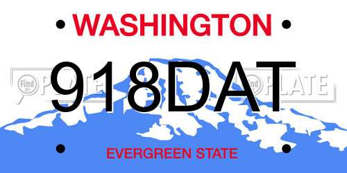 918DAT Washington License Plate