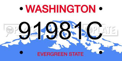 91981C Washington License Plate