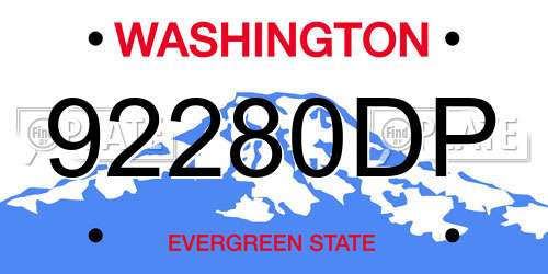 92280DP Washington License Plate