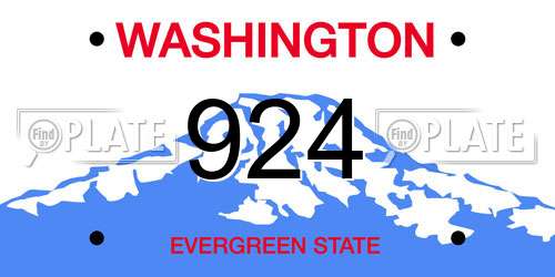 924 Washington License Plate