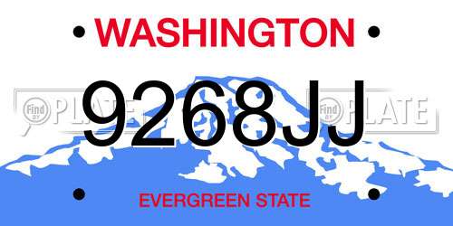 9268JJ Washington License Plate
