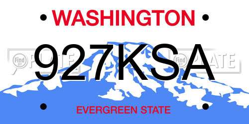927KSA Washington License Plate