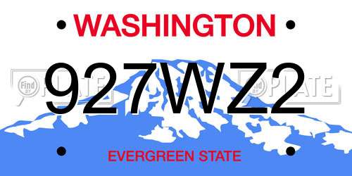 927WZ2 Washington License Plate