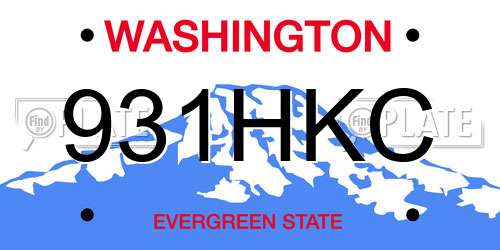 931HKC Washington License Plate