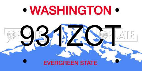 931ZCT Washington License Plate