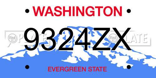 9324ZX Washington License Plate