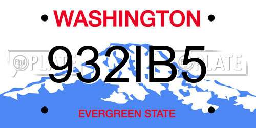 932IB5 Washington License Plate