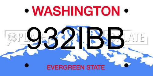 932IBB Washington License Plate