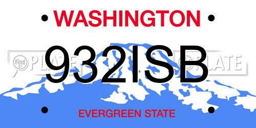 932ISB Washington License Plate