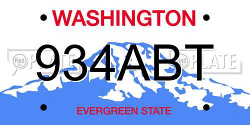 934ABT Washington License Plate