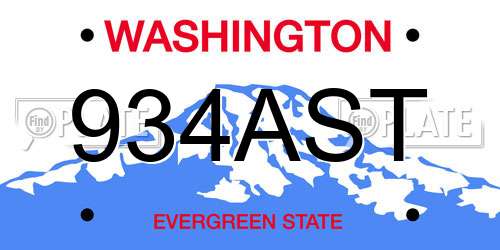 934AST Washington License Plate