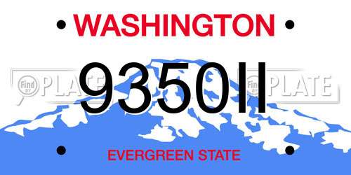 9350II Washington License Plate